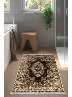 Özbience Yıkanabilir Kaymaz Tabanlı Eko Trend Djt Banyo Paspası Osmanlı Kahve