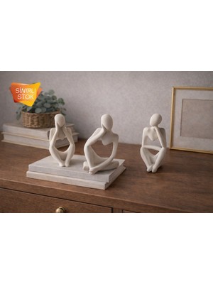 Özbience Soyut Düşünen Adam Heykel Biblo - Şık Masa ve Salon Dekoru