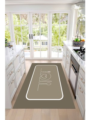 Özbience Dijital Baskılı Love Desenli Yıkanabilir Kaymaz Taban Yolluk Halı