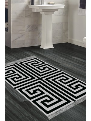 Özbience Modern Gri Yıkanabilir Kaymaz Taban Banyo Paspası, Şık ve Dayanıklı