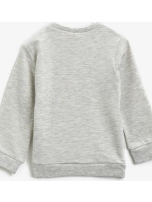 Koton Pamuklu Yazılı Baskılı Bisiklet Yaka Uzun Kollu Sweatshirt