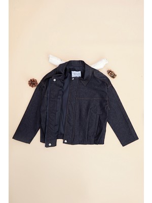 FullaModa Fermuarlı Pileli Kız Çocuk Ceket