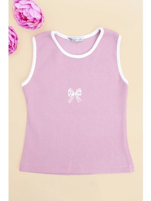 FullaModa Fiyonk Baskılı Fitilli Kız Çocuk Body