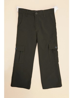 FullaModa Fermuarlı Kargo Cep Kız Çocuk Pantolon