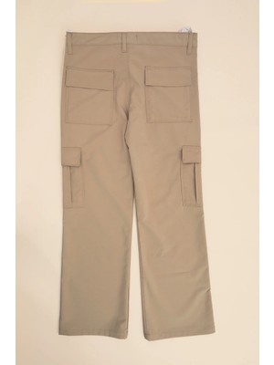 FullaModa Fermuarlı Kargo Cep Kız Çocuk Pantolon