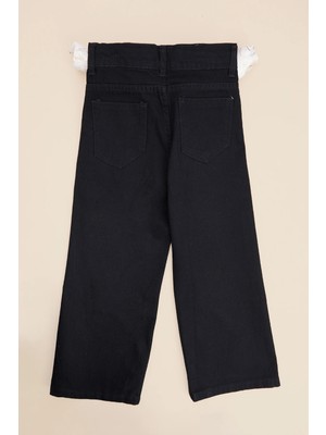 FullaModa Taşlı Beli  Ayarlanabilir Palazzo Kız Çocuk Pantolon