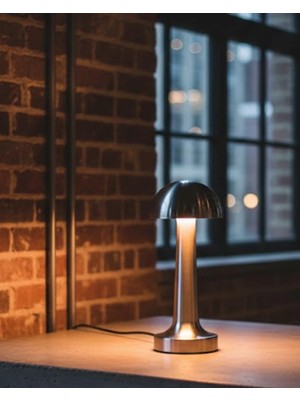 Moresun Buğz Modern Mantar Masa Lambası Dokunmatik 3 Işık Modlu Şarjlı Kablosuz LED