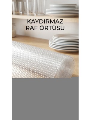 Moresun Buğz Kaydırmaz Şeffaf Pvc Raflık Çekmece Örtüsü 45X300 cm Dolap Içi Koruyucu