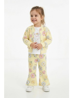 Papatya Desenli Ceket Pantolon Takım