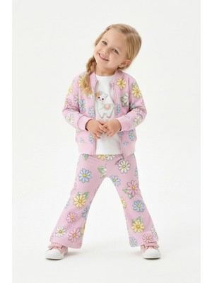 Papatya Desenli Ceket Pantolon Takım