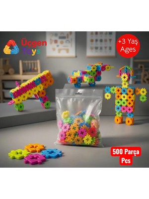 Üçgen Toys Building Blocks 500 Parça Eğitici Yapı Taşı Seti+3Yaş+Montessori Oyuncak+Renkleri Birleştirilebilir+Yapı Seti