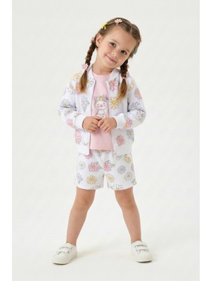 Papatya Desenli Ceket Şort Takım