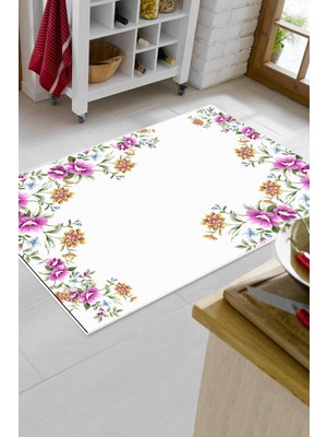 Özbience Renkli Keçe Tabanlı Mutfak Halısı, Şık ve Rahat Kullanım Sunar