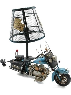 Kanonik Education Dekoratif Metal Polis Motosikletli Abajur