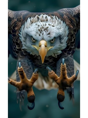 Özbience Şık Kartal Pençesi Cam Tablo, Ev Ofis ve Oturma Odası Dekoru