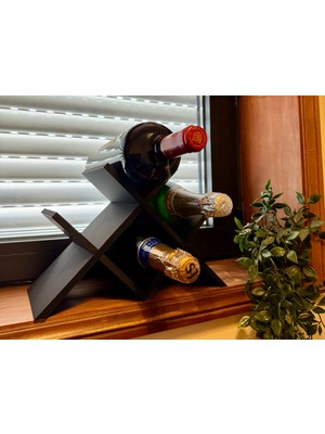 Özbience Modern Dalgalı Şaraplık, 4 Şişe Kapasiteli Şık Şişe Standı