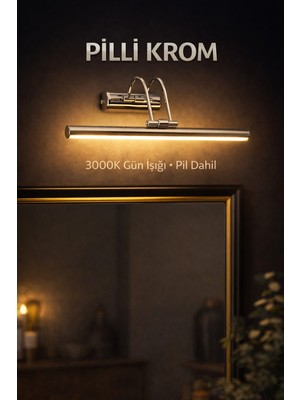 Özbience Şık Krom Gümüş LED Aplik, Sarı Işık, Duvar Dekor ve Aydınlatma