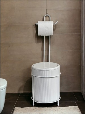 Özbience Pratik ve Şık Banyo Kovalı Tuvalet Kağıtlık Seti