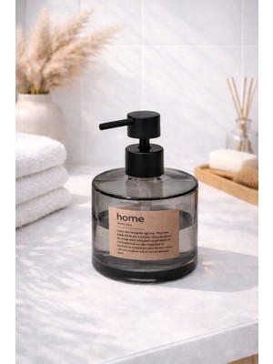 Özbience Şeffaf Cam Sıvı Sabunluk, 500 Ml, Şık ve Sağlıklı Temizlik Aksesuarı