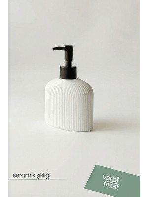Özbience Modern Desenli Seramik Sabunluk 180 Ml, Şık ve Kullanışlı Tasarım