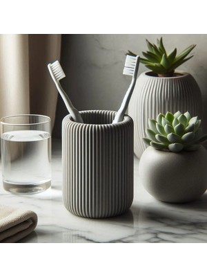 Özbience Siyah ve Gri Diş Fırçası ile Macun Tutucu, Şık ve Kullanışlı Tasarım