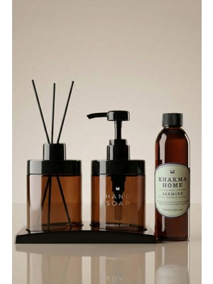 Özbience Yasemin Kokulu Amber Sabunluk Seti, 220 ml Sıvı Sabunluk ve Difüzör