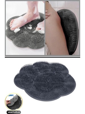Özbience Sırt ve Ayak Masajı Için Kaymaz Duş Matı, Gri, Vantuzlu ve Rahat Kullanım