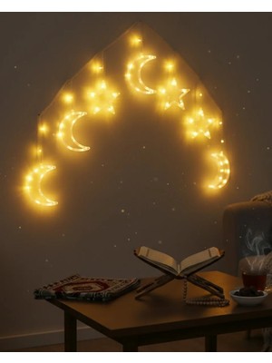 Astraltech Ramazan Dekorasyon İçin Büyük Ay Yıldız Led Işık