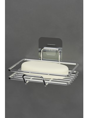 Özbience Yapışkanlı Metal Sabunluk, Banyo ve Mutfak Için Şık ve Kullanışlı
