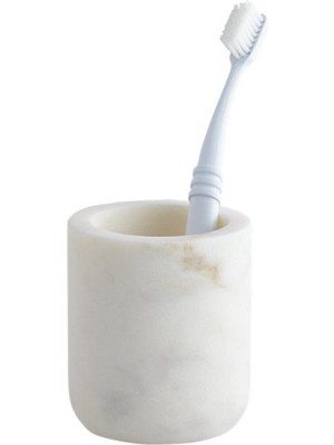 Özbience Şık Beyaz Mermer Diş Fırçalık, Modern ve Zarif Tasarım