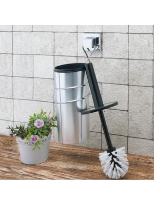 Özbience Prizmatik Krom Yapışkanlı Klozet Fırçası, Pratik ve Şık Tasarım