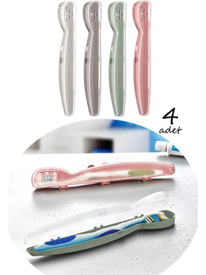 Özbience 4'lü Seyahat Diş Fırçası Kabı Seti, Renkli, Pratik ve Hijyenik