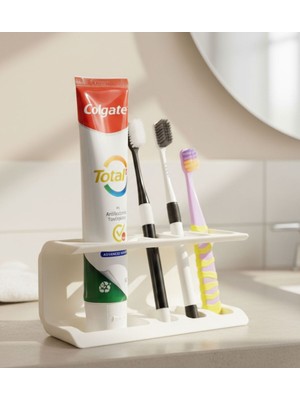 Özbience Banyo Tezgahı Üstü Diş Fırçası ve Macunu Organizeri