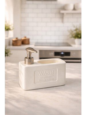 Özbience Şık Seramik Sıvı Sabunluk ve Düzenleyici Mutfak Aksesuarı