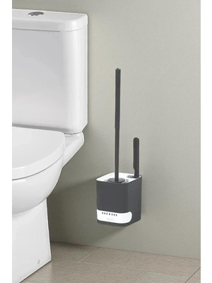 Özbience Duvara Monteli Su Sızdırmayan Tuvalet Fırçası Seti, Banyo Düzenleyici