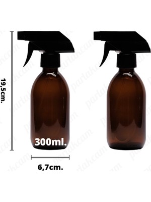 Özbience 2'li 300ML Amber Cam Sprey Şişe Seti, Şık ve Kullanışlı Tasarım