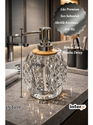 Özbience Şık Akrilik Sıvı Sabunluk, Estetik Banyo Aksesuarı