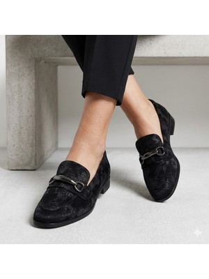 Kindep (Park Moda) Toka Detaylı Günlük Kadın Loafer Ayakkabı Siyah