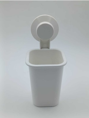 Özbience Yüksekliği 18 Cm, Beyaz Renk, Vantuzlu Plastik Diş Fırçalık