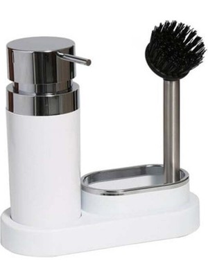Özbience Beyaz Sıvı Sabunluk ve Fırça ile Şık Mutfak Seti