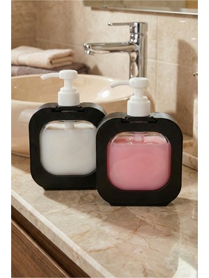 Özbience 2'li Tezgah Üstü 400 ml Sıvı Sabunluk Seti, Banyo ve Mutfak Için Ideal