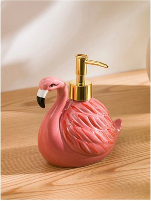 Özbience Flamingo Figürlü Sıvı Sabunluk, Şık ve Renkli Banyo Aksesuarı