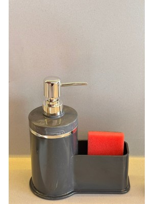 Özbience Şık Gümüş Detaylı Süngerlikli Sıvı Sabunluk, Mutfak ve Banyo Için