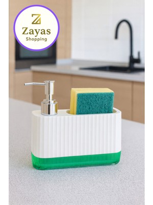 Özbience 550 ml Sıvı Sabunluk ve Sünger Düzenleyici, Pratik ve Şık Tasarım