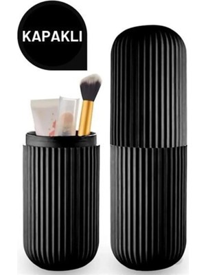 Özbience Pratik Seyahat Diş Fırçası ve Makyaj Malzemesi Kabı Seti