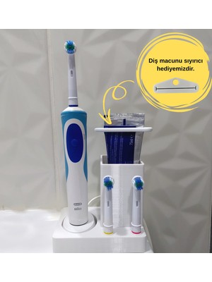 Özbience Elektrikli Şarjlı Beyaz Diş Fırçası ve Macun Standı Organize Edici