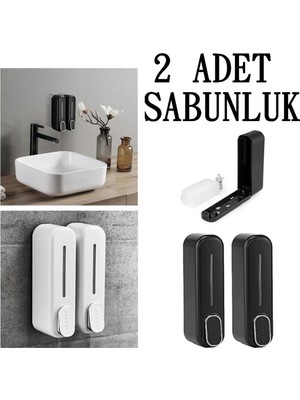 Özbience Şık ve Modern 350ML Banyo Sabunlukları, 2 Adet Set, Şampuan ve Sıvı Sabun Şişesi
