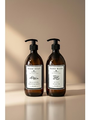 Özbience 2'li 500ML Bulaşık Sabun Şişesi Seti, Şeffaf ve Kullanışlı Tasarım