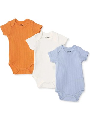 Tiffany Erkek Bebek Body Çıtçıtlı Zarf Yaka Uzun Kol
