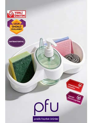 Özbience Pratik Bulaşık Deterjanlık, Tezgah Üstü Süngerlik ve Organizer